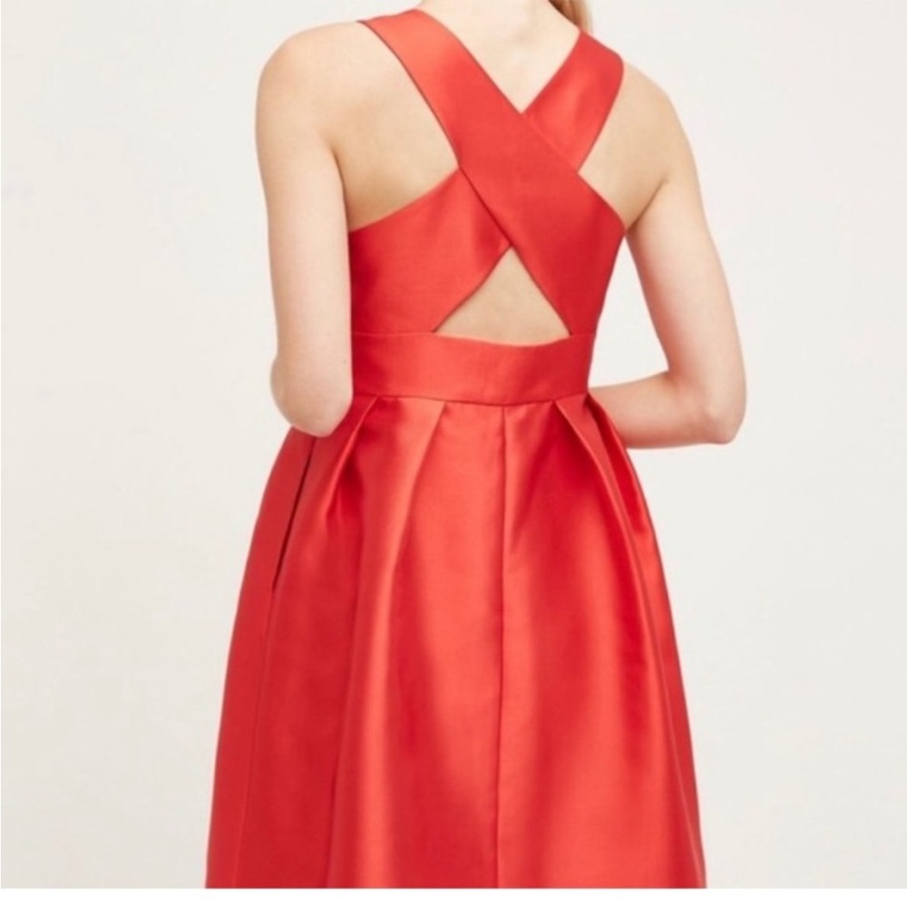 Anthropologie Maeve Parissa Red And Pink Block Holiday Dress Size 8 - Picture 2 of 11